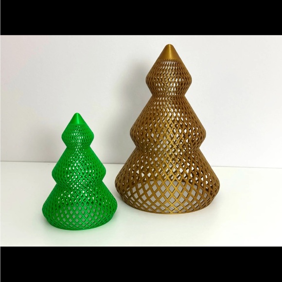 3D Printed Mesh Whimsical Christmas Tree Lantern Decor - Picture 2 of 3